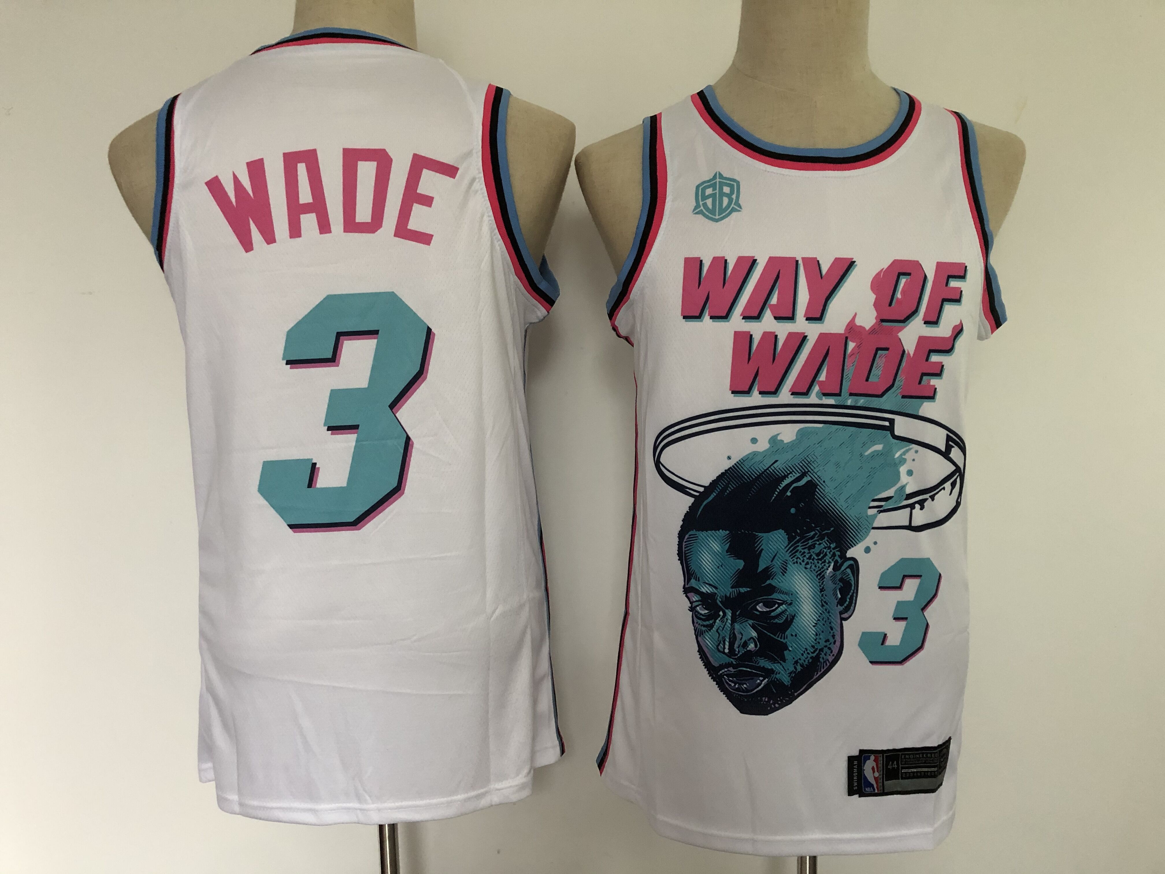 Men Miami Heat #3 Wade White Tour Edition NBA Jersey